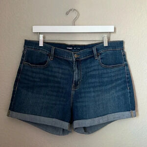 OLD NAVY mid rise denim rolled tab shorts
